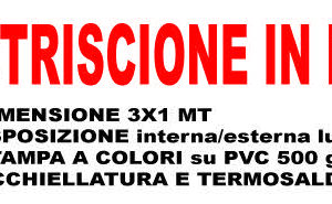 Striscione 3x1 mt