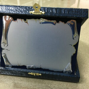 Targa Argento 14x10+Astuccio + Stampa! Premiazioni Anniversari Eventi Ricorrenze