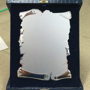 Targa Argento 15x20+Astuccio + Stampa! Premiazioni Anniversari Eventi Ricorrenze