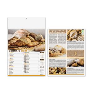Calendario PA138 PANE E PASTA - con testata Personalizzata